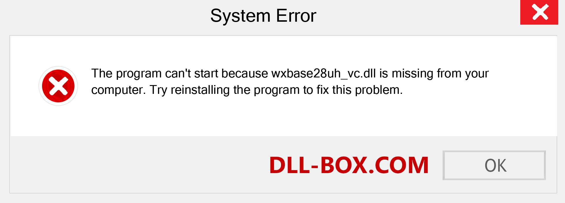  wxbase28uh_vc.dll file is missing?. Download for Windows 7, 8, 10 - Fix  wxbase28uh_vc dll Missing Error on Windows, photos, images